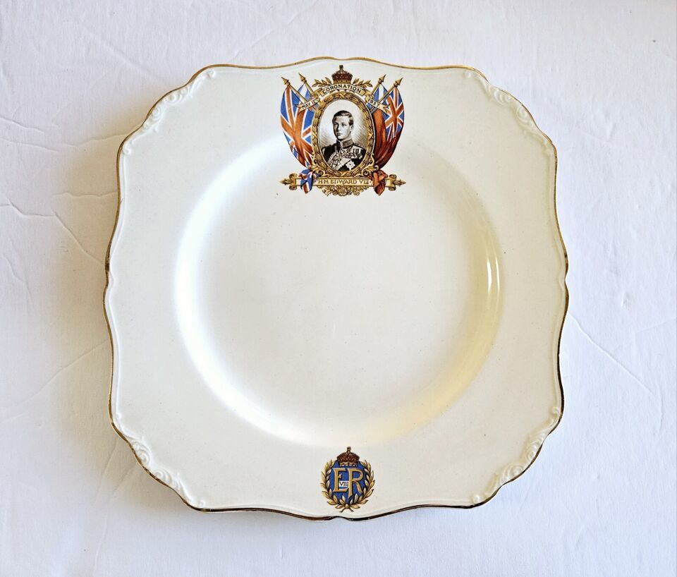 Primary image for 1937 J & G Meakin England King Edward VII Coronation Plate 8.5" Square