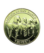 Italy Medal Venice Saint Mark&#39;s Basilica Horses 30mm Gold Plated 04144 - £23.51 GBP