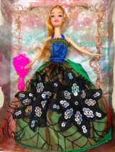 Barbie Look Alike: 12&quot; Holiday Bonnie Beauty Angel Doll In Grn Chiffon Dress New - £7.99 GBP