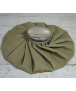 Vtg English Type Cloth Covered Ice Water Bag Pack Khaki Green w/ Metal C... - $17.16