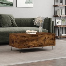Industrial Rustic Smoked Oak Wooden Living Room Coffee Table With Storage Drawer - £52.65 GBP