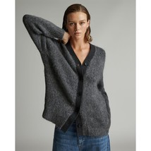 Everlane Womens The SuperFuzz Alpaca Oversized Cardigan Sweater Charcoal Gray M - £116.36 GBP