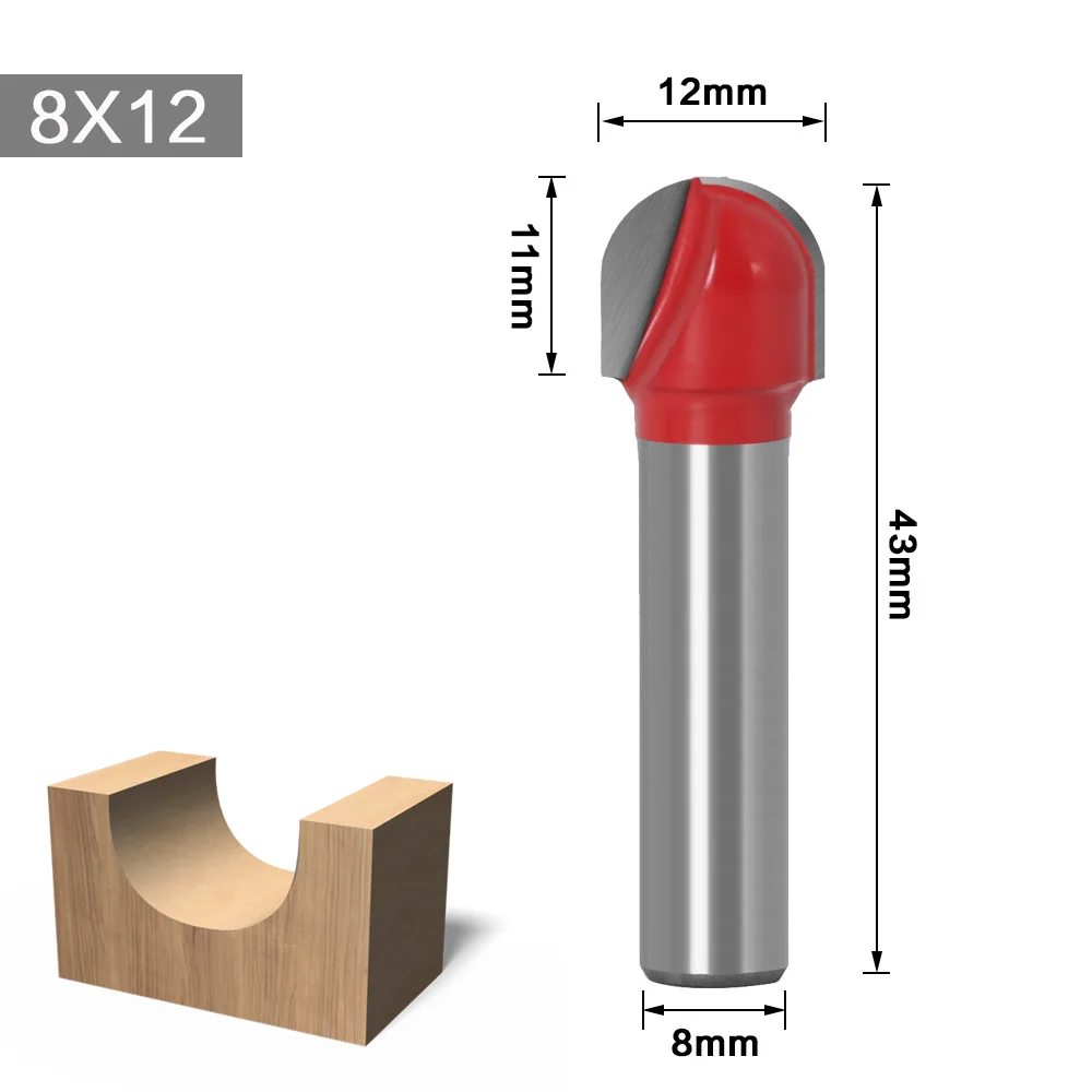 6/8mm Shank Ball Nose End Mill  Router Bit Set Round Cove CNC Milling Cutter Rad - £131.97 GBP