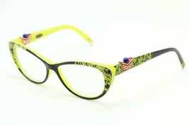 New Coco Song Cv 111 Heart Stone Col. 3 Black Lime Authentic Eyeglasses 54-14 - £112.08 GBP