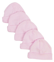 Girl 100% Cotton Pink Baby Cap (Pack of 5) One Size - £11.62 GBP