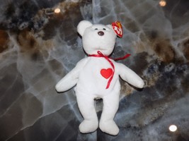 TY BEANIE BABY VALENTINO THE LOVE BEAR WITH PVC PELLETS NEW - $46.00