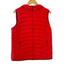 Marmot Womens Down Puffer Vest Large Red 600 Fill Hood Outdoors Fall Des... - $44.99