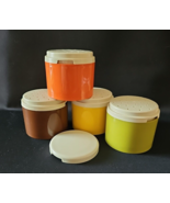 Vintage Tupperware Fall Harvest Colors Spice Herb Containers 1308-25 Set... - $41.07