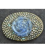 Vintage USA Funkie Junk Iridescent Oval ROSE BUCKLE--3&quot; Pewter Fits 1 &amp; ... - $27.28 CAD