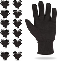 1 Dozen 12 Pair Brown Jersey Gloves Work Cotton Gloves Large Man Size 10 Oz Lot - £15.46 GBP