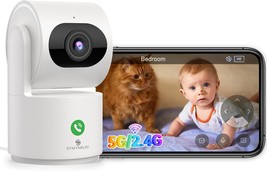 Symynelec Indoor Camera For Home Security: 5G Wireless Wifi Baby Monitor With - $38.96