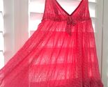 Victoria's Secret babydoll lingerie sz M Medium pink hearts sheer y2k Vi... - $18.00