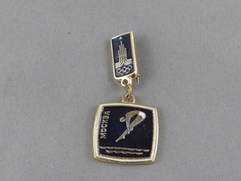 Vintage Summer Olympic Games Pin - Moscow 1980 Diving Event-Medallion Pin - $15.00