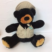 Bernie Wishpets 2008 Black Teddy Bear Soft Plush Hat Vest State Park Pin... - £11.18 GBP