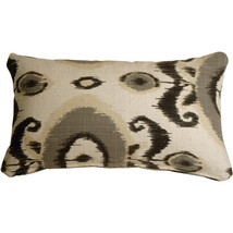 Bold Gray Ikat 12x20 Decorative Pillow, with Polyfill Insert - £48.03 GBP