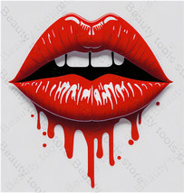 Cute red lips with blood Sticker Grunge Vinyl Decal Car Truck - $2.99+