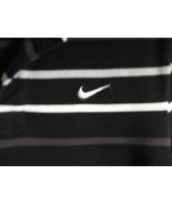 Nike polo black with grey and white stripes with logo Size Small  - £19.32 GBP