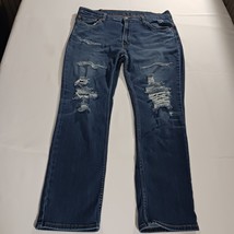 Levi’s 511 Men’s Blue Cotton Long Denim Distressed Jeans Sz W38 L30 Fits (36×29) image 14