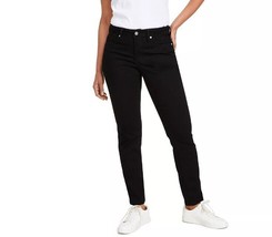 Style &amp; Co Womens 8 Black Tummy Control Straight Leg Mid Rise Jeans NWT ... - £19.57 GBP