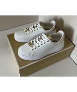 New Michael Kors Poppy Lace up faux leather sneakers size 5 Optick White - €71,12 EUR