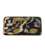 Vintage Domino Tile Hand Painted Artisan Pin Brooch Abstract Design Signed - €10,51 EUR