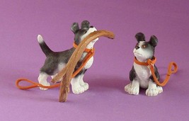 Rufus Dog, &quot;My Hero&quot; Dog w Stick &amp; Puppy Looking On Statue Ed Van Roswalen Dutch - £19.34 GBP