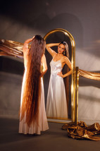 Crystal Gayle Looking in Mirror 24x18 Poster - $23.99