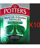 10X Potters Mucus Cough Pastilles X 8 MENTHOL PINE EUCALYPTUS OIL Potter - $72.90