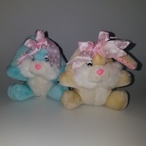 2 VTG Flomo Friends Forever Bunny Rabbit Plush Lot SMALL 4.5&quot; Easter Blue Tan - £27.15 GBP