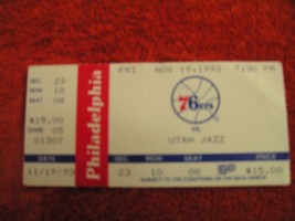 NBA Philadelphia 76ers Collectible Souvenir Ticket Stub Vs. Utah Jazz 11/1993 - £3.98 GBP