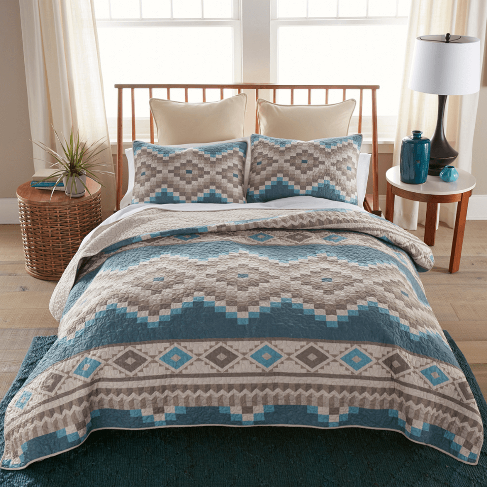 Desert Ridge Quilt Set for a Southwestern Oasis Ambiance - $191.35+