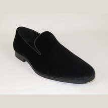 Mens Santino Luciano Shoes Soft Velvet Slip on Loafer Formal Wedding C351 Black image 3