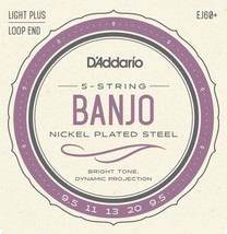 D&#39;Addario EJ60+ 5 String Banjo Nickel Light 9.5-20 plus - £12.71 GBP