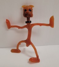 Vintage Unbranded Orange Bendy Posable Rubber Wire Collectible Cat Figure 1970s - £9.48 GBP