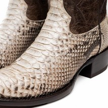 KANSAS Genuine Snake Skin Cowboy Boot from the Western Collection Natural image 4
