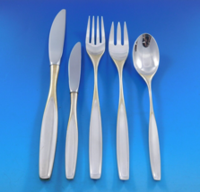 Golden Selene by Kirk Sterling Silver Flatware Set for 12 Service 60 pcs... - $3,460.05