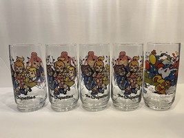Vintage Chipetts Drinking Glasses 1985 Lot Of 4 Chipmunks 1 ￼ bonus Smurf ￼1983 - £17.08 GBP