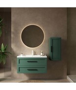 JODI 36&quot; Floating Vanity: Modern Green Bathroom Cabinet - $11,804.30 MXN
