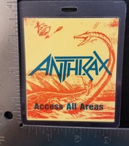 ANTHRAX - VINTAGE ORIGINAL WORLD TOUR CONCERT LAMINATE BACKSTAGE PASS - $20.00