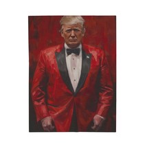 President Donald Trump Wearing Red Suit Velveteen Plush Blanket - £27.52 GBP+