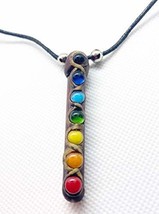 Mia Jewel Shop Rainbow Chakra Tumbled Gemstone Natural Wooden Stick Pendant Adju - £8.77 GBP