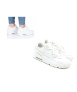 NIKE Air Max 90 Triple White Athletic Shoes Youth Sz 7 / Womens 8.5 8334... - £25.76 GBP