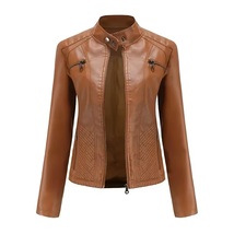 Faux Leather Jacket Women 2025 Spring Autumn Moto Biker Zipper Jacket Fashion.  - $37.00