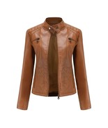 Faux Leather Jacket Women 2025 Spring Autumn Moto Biker Zipper Jacket Fa... - $50.25 CAD
