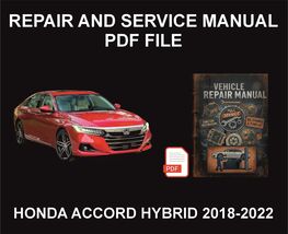 Honda Accord Hybrid 2018-2022 Repair Manual, Guide, WorkShop Book - $21.00