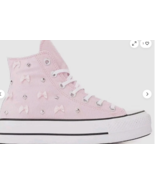 NWB Converse womens sz 7.5 Pink Frosting studs and bows high top - $50.00