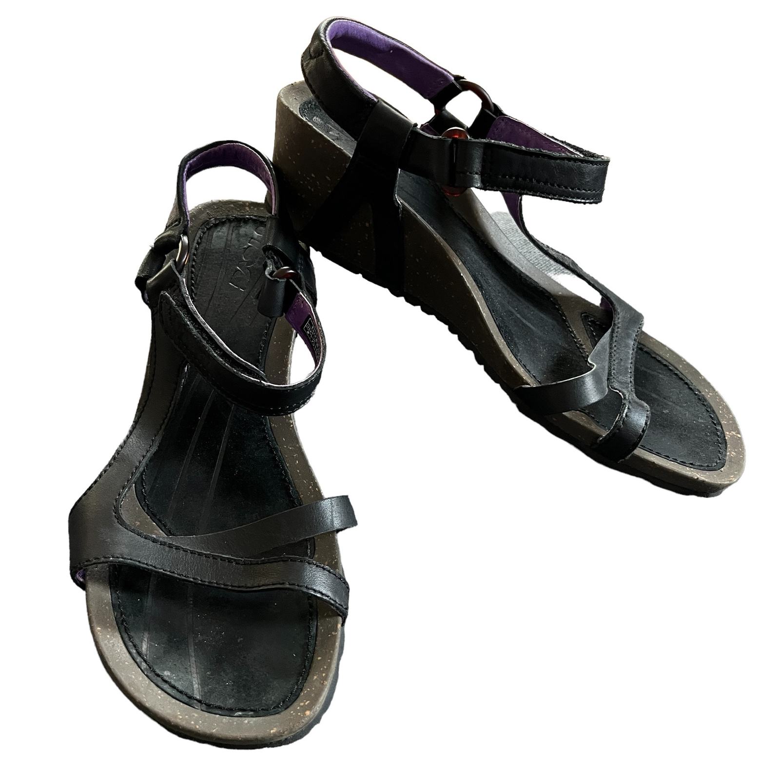 Primary image for Teva Cabrillo 9 Womens Black Leather Slingback Sandals 1002370