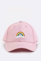 Rainbow Back Strap Adjustable Patch Kids Boys Hats Polo Style Cotton Cap Pink - £8.38 GBP