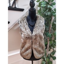 Dkny Jeans Womens Brown Acrylic Fake Fur Casual Sleeveless Lined Vest Size Large - $79.20