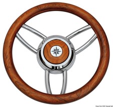 OSCULATI Blitz Steering Wheel With Matte Teak Outer Ring - £139.51 GBP